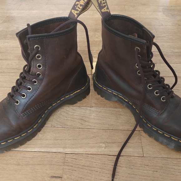 Dr. Martens Crazy Horse Brown Leather Lace Up Boots, Women's Size 8 - Picture 2 of 6